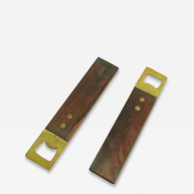 Pair of Danish Rosewood and Brass Bottle Openers