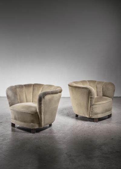 Pair of Danish club chairs
