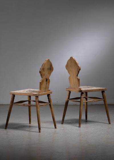 Pair of Danish folk art chairs