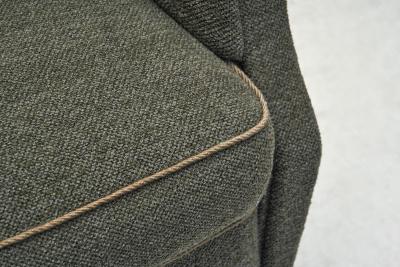 Pair of Dark Green Upholstered Armchairs Scandinavia 1950s