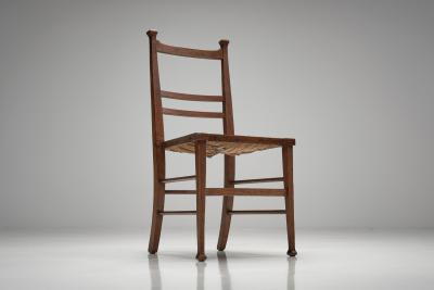 Pair of Decorative Chairs with Rush Seats Europe First half of the 20th Century