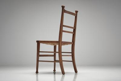 Pair of Decorative Chairs with Rush Seats Europe First half of the 20th Century
