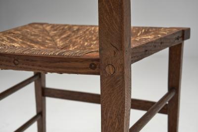Pair of Decorative Chairs with Rush Seats Europe First half of the 20th Century