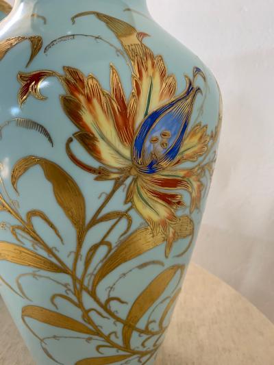 Pair of Decorative Hand Painted Ceramic Vases