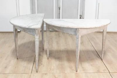Pair of Demi Lune Console Tables Circa 1840