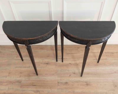 Pair of Demi Lune Tables Early 20th Century