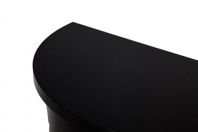 Pair of Demi lune Half Moon Console Tables in Piano Black Lacquer