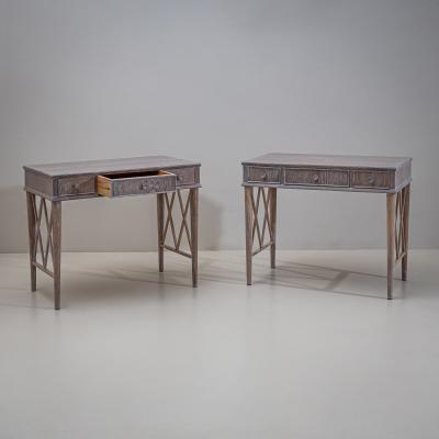 Pair of Desks in Limed Oak Mid 20th Century