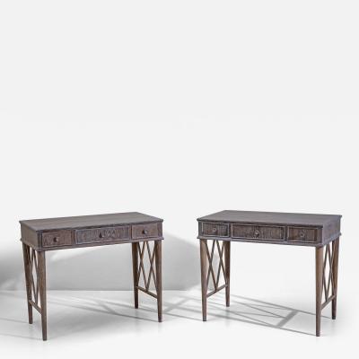Pair of Desks in Limed Oak Mid 20th Century