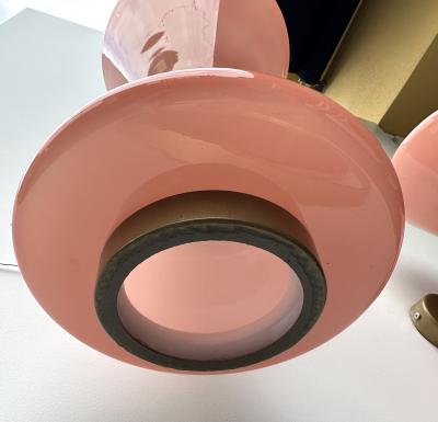 Pair of Diabolo Sconces Pink Murano Glass Italy