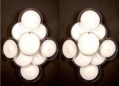 Pair of Disc Murano Glass Sconces or Wall Light 1970s