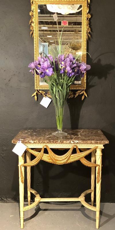 Pair of Dorothy Draper Console Sofa or End Tables Parcel Gilt