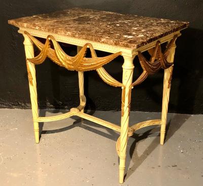 Pair of Dorothy Draper Console Sofa or End Tables Parcel Gilt