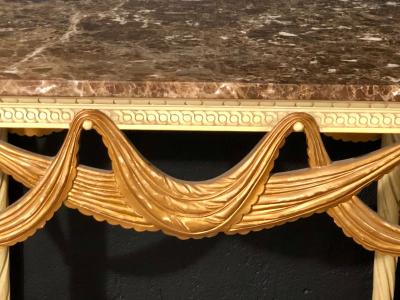 Pair of Dorothy Draper Console Sofa or End Tables Parcel Gilt