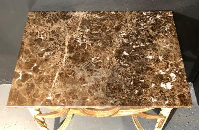 Pair of Dorothy Draper Console Sofa or End Tables Parcel Gilt