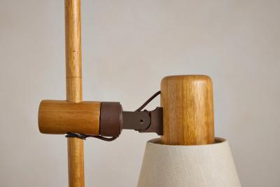 Pair of Dutch Pine Adjustable Table Lamps