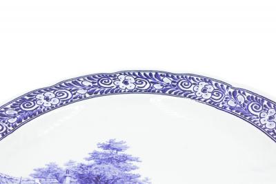 Pair of Dutch Porcelain Landscape Charger Plates