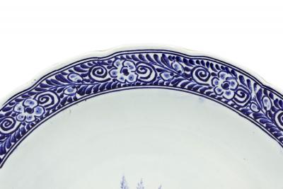 Pair of Dutch Porcelain Landscape Charger Plates