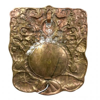 Pair of Dutch Pressed Brass Wall Lights