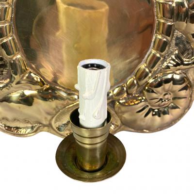 Pair of Dutch Pressed Brass Wall Lights