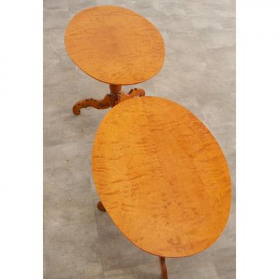 Pair of Dutch Satinwood Oval Tables