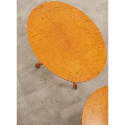 Pair of Dutch Satinwood Oval Tables