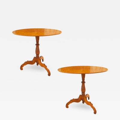 Pair of Dutch Satinwood Oval Tables