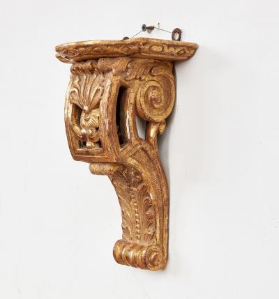 Pair of Early 18th c Carved and Gilded Regence Wall Brackets