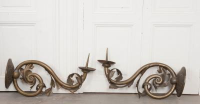 Pair of Early 19th Century Dutch Brass Wall Sconces