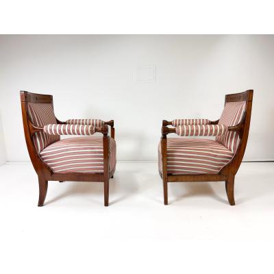 Pair of Early 19th Century Empire Armchairs