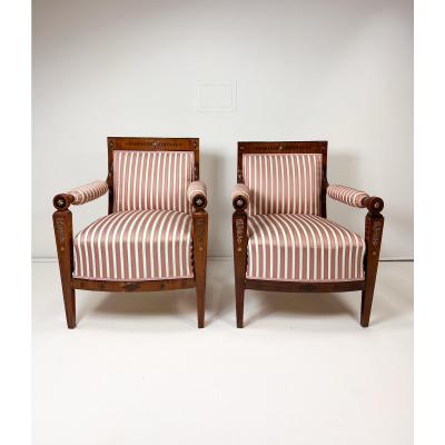 Pair of Early 19th Century Empire Armchairs
