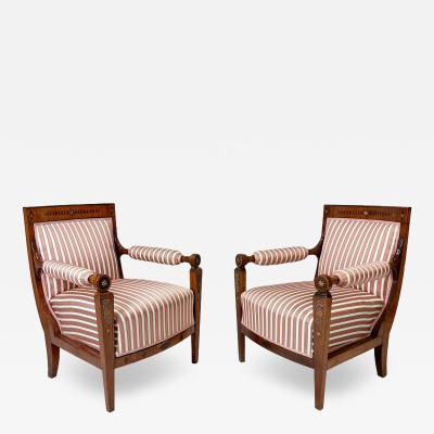 Pair of Early 19th Century Empire Armchairs