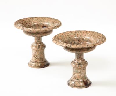 Pair of Early 19th Century Italian Grand Tour Rose Marble Tazze