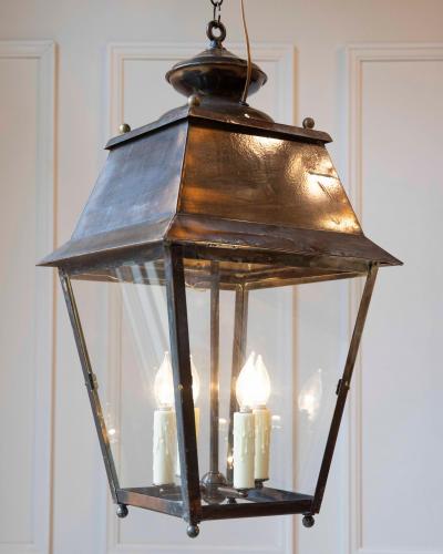 Pair of Early 20th Century French Copper Hanging Lanterns