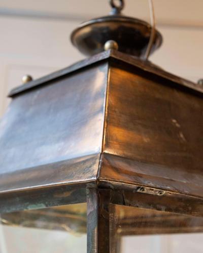 Pair of Early 20th Century French Copper Hanging Lanterns