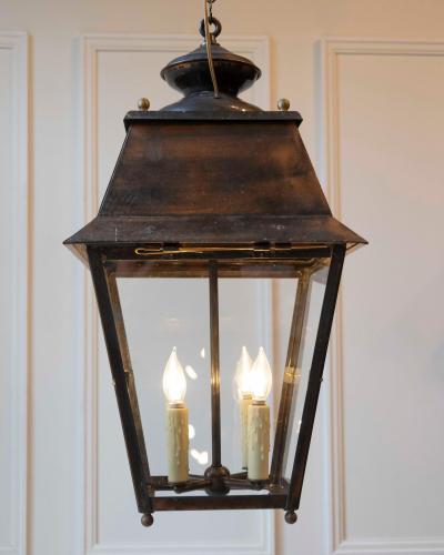 Pair of Early 20th Century French Copper Hanging Lanterns