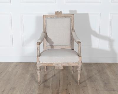 Pair of Early 20th Century Swedish Gustavian Style Carved Armchairs