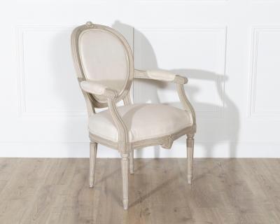 Pair of Early 20th Century Swedish Gustavian Style Oval Back Armchairs