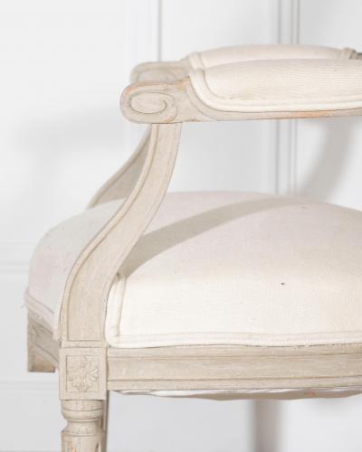 Pair of Early 20th Century Swedish Gustavian Style Oval Back Armchairs