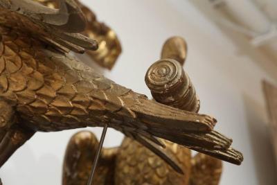 Pair of Early Book Stands Carved as Doves