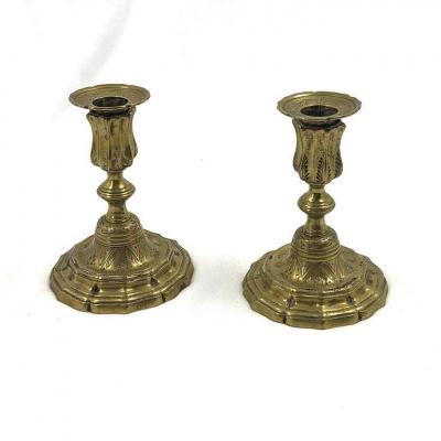 Pair of Early French Candlesticks