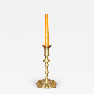 Pair of Early Queen Anne Brass Candlesticks