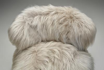 Pair of Easy Chairs in Grey Longhair Europe Mid 20th Century