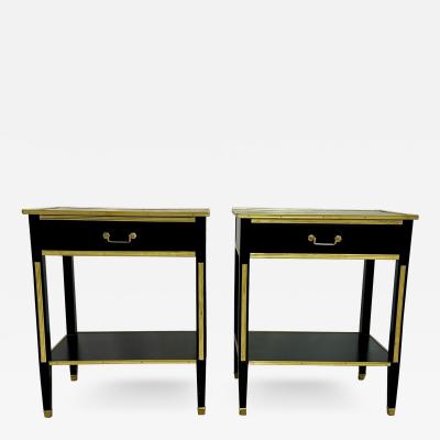 Pair of Ebony End Side Tables Night Tables Maison Jansen Style Hollywood
