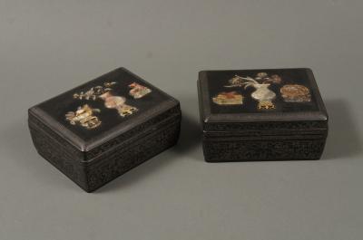 Pair of Ebony Wood Boxes