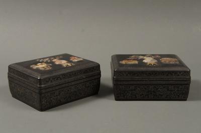 Pair of Ebony Wood Boxes