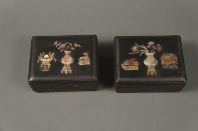 Pair of Ebony Wood Boxes