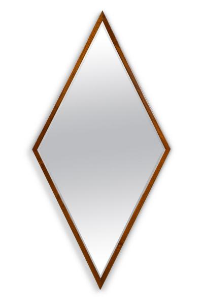 Pair of Edmond Spence American Mid Century Diamond Walnut Framed Mirrors