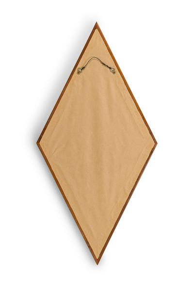 Pair of Edmond Spence American Mid Century Diamond Walnut Framed Mirrors