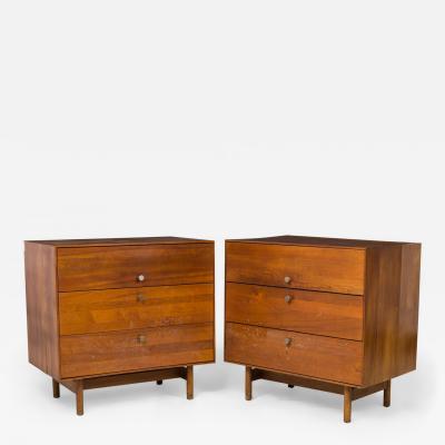 Pair of Edmond Spence for Whitney Furniture Co American Mid Century 3 Drawer Wa